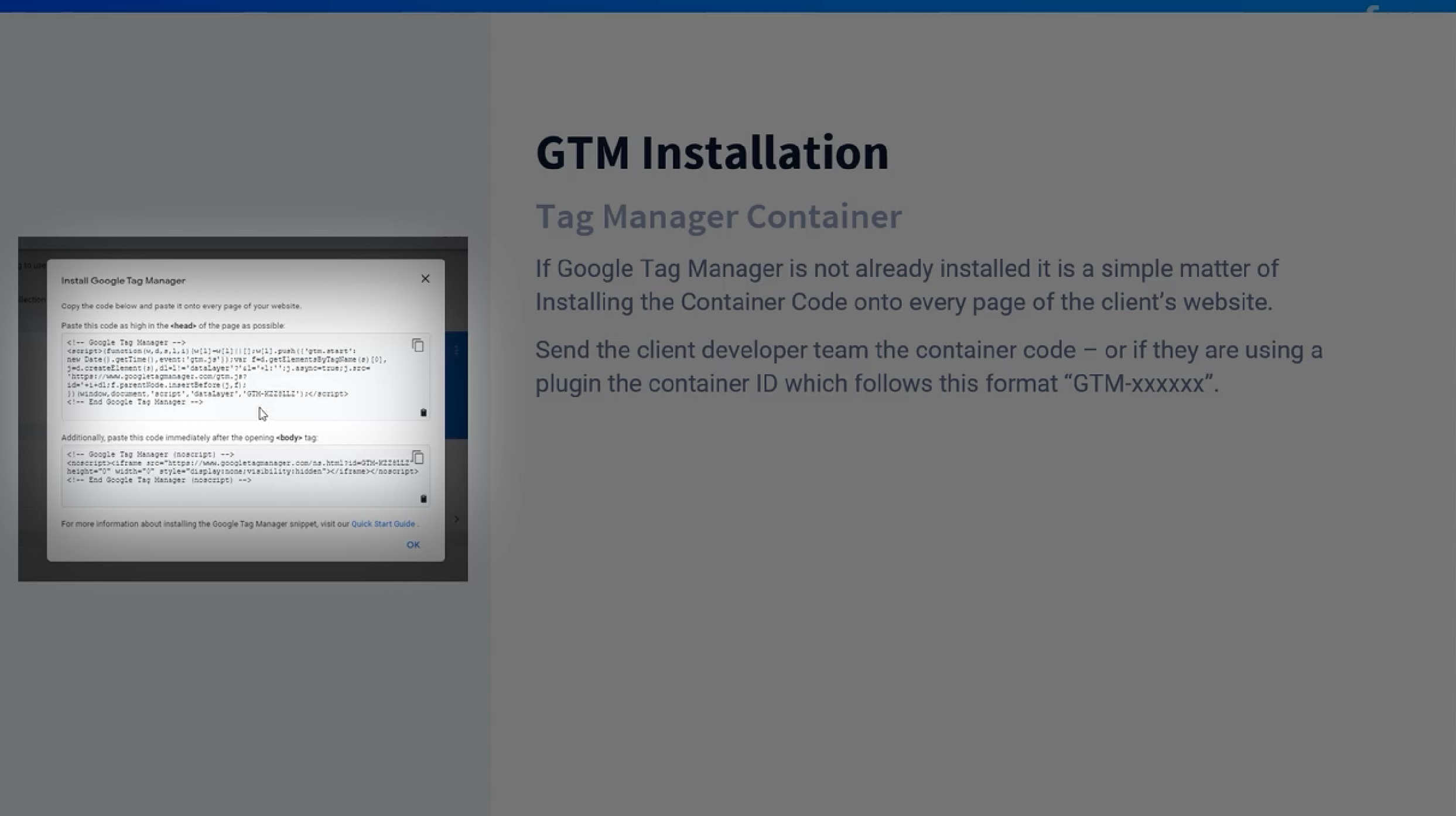 GTM Installation