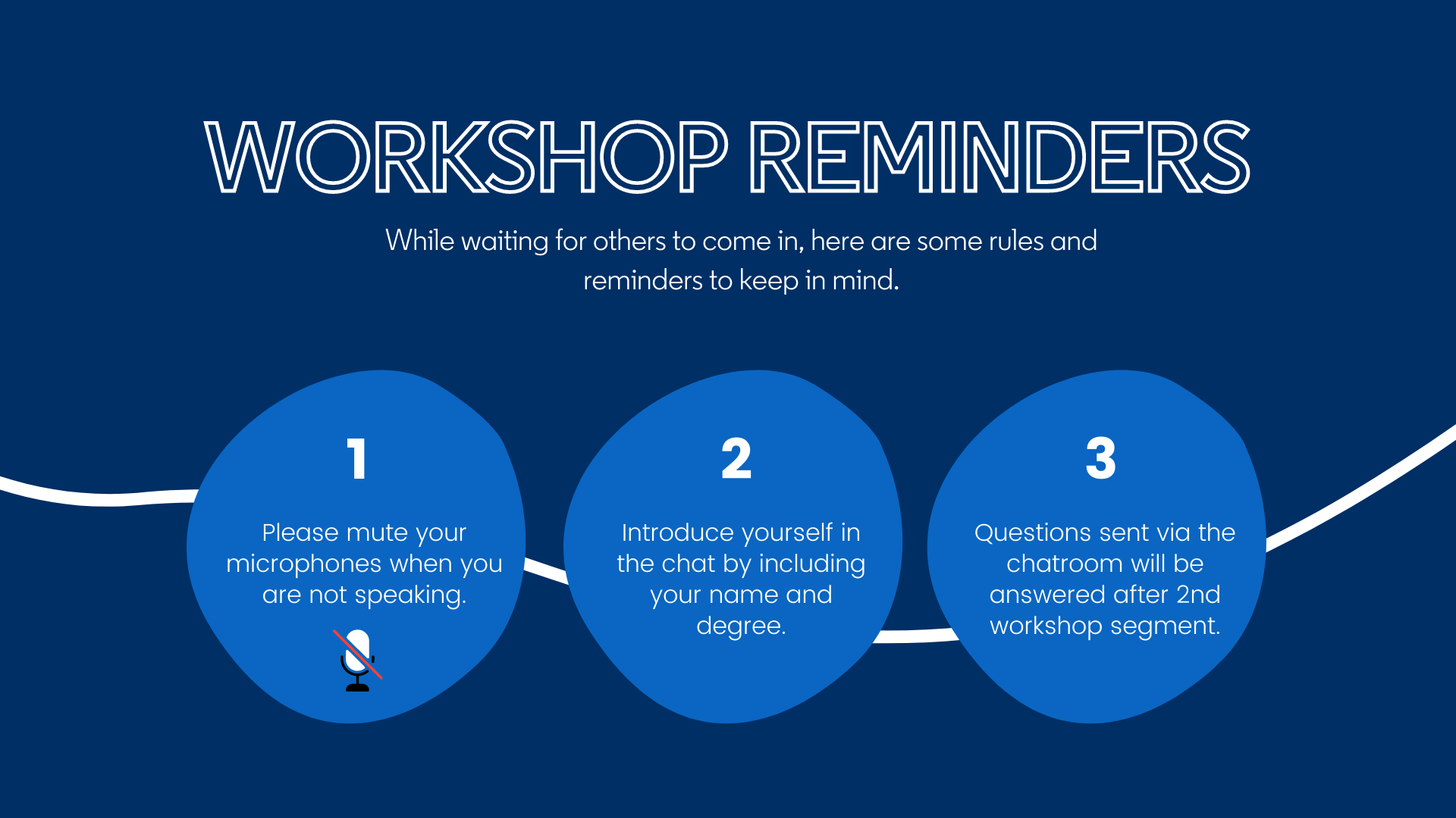 workshop reminders